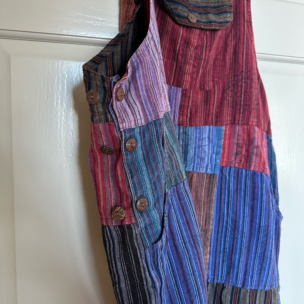 Patchwork overalls handmade, One size - Picture 6 of 9
